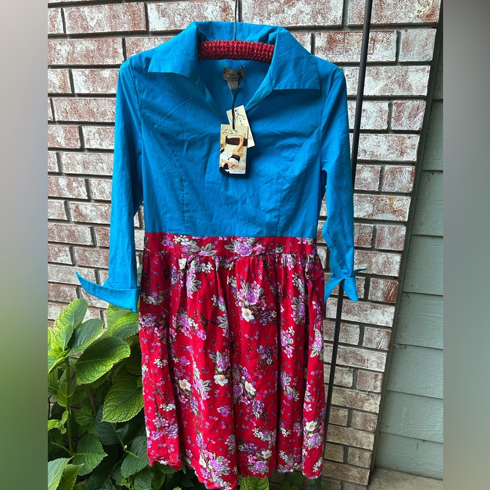 Lindy Bop new with tags vintage reproduction longsleeve dress size L